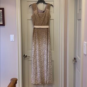 Gold/White lace dress